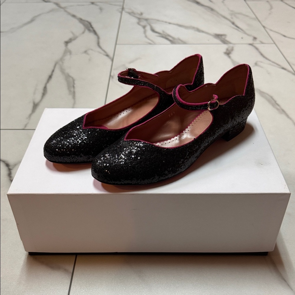 Women's Red Valentino Glitter Mary Jane Heel Size 38 New